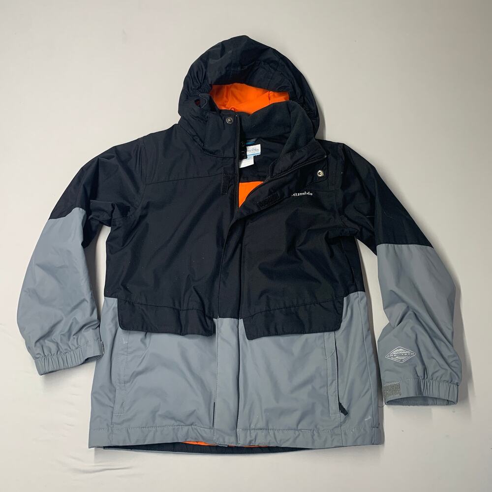 Columbia Kids Interchange Jacket S Black Gray Colorblock Full Zip Outdoor *